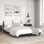 Bed frame with black and white synthetic leather headboard by vidaXL, Beds and slatted bases - Ref: Foro24-3208182, Price: 17...