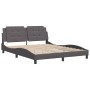 Estructura de cama con cabecero cuero sintético gris 160x200cm de vidaXL, Camas y somieres - Ref: Foro24-3208194, Precio: 198...