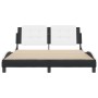 Estructura cama cabecero cuero sintético negro blanco 160x200cm de vidaXL, Camas y somieres - Ref: Foro24-3208196, Precio: 18...