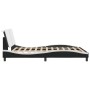 Estructura cama cabecero cuero sintético negro blanco 160x200cm de vidaXL, Camas y somieres - Ref: Foro24-3208196, Precio: 18...