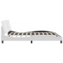 Estructura de cama cabecero cuero sintético blanco 200x200 cm de vidaXL, Camas y somieres - Ref: Foro24-3208206, Precio: 227,...