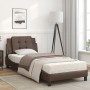 Bed with brown synthetic leather mattress 80x200 cm by vidaXL, Beds and slatted bases - Ref: Foro24-3208826, Price: 251,27 €,...