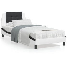 Bed with black and white synthetic leather mattress 80x200 cm by vidaXL, Beds and slatted bases - Ref: Foro24-3208830, Price:...