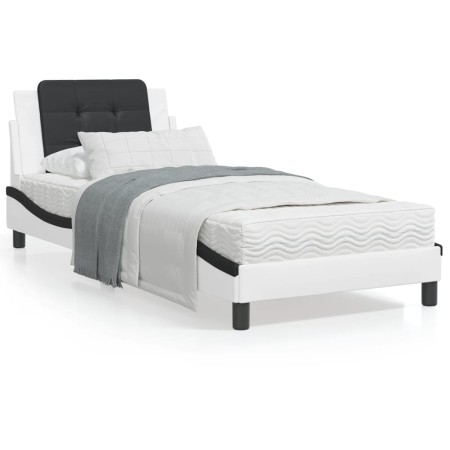 Cama con colchón cuero sintético blanco y negro 80x200 cm de vidaXL, Camas y somieres - Ref: Foro24-3208830, Precio: 248,99 €...