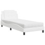 Bed with white synthetic leather mattress 90x200 cm by vidaXL, Beds and slatted bases - Ref: Foro24-3208839, Price: 263,99 €,...