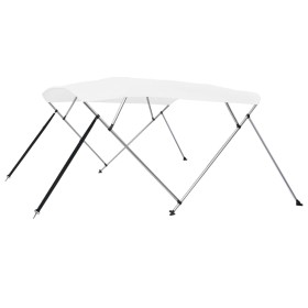 Toldo Bimini de 4 arcos blanco 243x196x137 cm de vidaXL, Cubiertas para almacenamiento de barcas - Ref: Foro24-92368, Precio:...