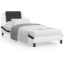 Bed with black and white synthetic leather mattress 100x200 cm by vidaXL, Beds and slatted bases - Ref: Foro24-3208851, Price...