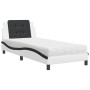 Bed with black and white synthetic leather mattress 100x200 cm by vidaXL, Beds and slatted bases - Ref: Foro24-3208851, Price...