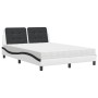 Bed with black and white synthetic leather mattress 120x200 cm by vidaXL, Beds and slatted bases - Ref: Foro24-3208858, Price...