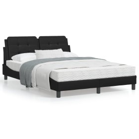 Bed with black synthetic leather mattress 140x200 cm by vidaXL, Beds and slatted bases - Ref: Foro24-3208866, Price: 383,99 €...