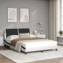 Bed with black and white synthetic leather mattress 140x200 cm by vidaXL, Beds and slatted bases - Ref: Foro24-3208872, Price...