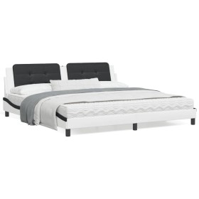 Cama con colchón cuero sintético blanco y negro 200x200 cm de vidaXL, Camas y somieres - Ref: Foro24-3208893, Precio: 466,99 ...