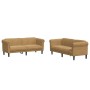 Brown velvet 2-piece sofa set by vidaXL, Sofas - Ref: Foro24-3209228, Price: 657,13 €, Discount: %