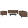 3-teilige Sofagarnitur aus braunem Stoff von vidaXL, Sofas - Ref: Foro24-3209237, Preis: 697,18 €, Rabatt: %