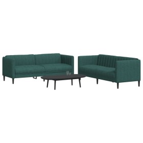 2-teilige Sofagarnitur aus dunkelgrünem Stoff von vidaXL, Sofas - Ref: Foro24-3209242, Preis: 552,99 €, Rabatt: %