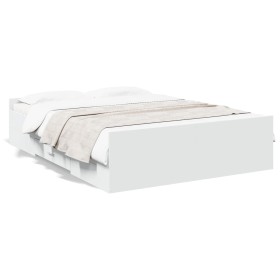 Cama con cajones madera de ingeniería blanco 120x200 cm de vidaXL, Camas y somieres - Ref: Foro24-3280300, Precio: 170,99 €, ...