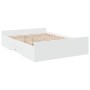 White engineered wood bed with drawers 120x200 cm by vidaXL, Beds and slatted bases - Ref: Foro24-3280300, Price: 177,37 €, D...