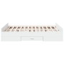 White engineered wood bed with drawers 120x200 cm by vidaXL, Beds and slatted bases - Ref: Foro24-3280300, Price: 177,37 €, D...