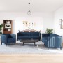 3-teilige Sofagarnitur aus blauem Stoff von vidaXL, Sofas - Ref: Foro24-3209235, Preis: 720,99 €, Rabatt: %