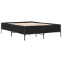 Bettgestell aus Holzwerkstoff und schwarzem Metall, 120 x 190 cm von vidaXL, Betten und Lattenroste - Ref: Foro24-3279817, Pr...