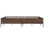 Estructura cama madera ingeniería metal marrón roble 140x200 cm de vidaXL, Camas y somieres - Ref: Foro24-3279801, Precio: 14...