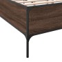 Estructura cama madera ingeniería metal marrón roble 140x200 cm de vidaXL, Camas y somieres - Ref: Foro24-3279801, Precio: 14...