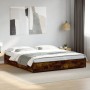 Estructura cama madera ingeniería metal roble ahumado 160x200cm de vidaXL, Camas y somieres - Ref: Foro24-3279834, Precio: 12...