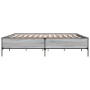 Estructura cama madera ingeniería metal gris Sonoma 180x200 cm de vidaXL, Camas y somieres - Ref: Foro24-3279785, Precio: 150...