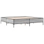 Estructura cama madera ingeniería metal gris Sonoma 180x200 cm de vidaXL, Camas y somieres - Ref: Foro24-3279785, Precio: 150...