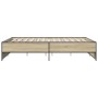 Estructura cama madera ingeniería metal roble Sonoma 150x200 cm de vidaXL, Camas y somieres - Ref: Foro24-3279883, Precio: 13...