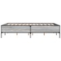 Estructura cama madera ingeniería metal gris Sonoma 120x190 cm de vidaXL, Camas y somieres - Ref: Foro24-3279820, Precio: 137...