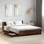 Cama con cajones madera de ingeniería marrón roble 140x190 cm de vidaXL, Camas y somieres - Ref: Foro24-3279946, Precio: 184,...