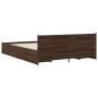 Cama con cajones madera de ingeniería marrón roble 140x190 cm de vidaXL, Camas y somieres - Ref: Foro24-3279946, Precio: 184,...