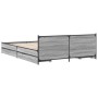 Cama con cajones madera ingeniería gris Sonoma 160x200 cm de vidaXL, Camas y somieres - Ref: Foro24-3279925, Precio: 260,40 €...