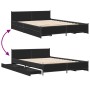 Estructura cama con cajones madera ingeniería negra 150x200 cm de vidaXL, Camas y somieres - Ref: Foro24-3279927, Precio: 183...