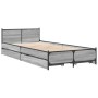 Sonoma gray engineered wood bed with drawers 100x200 cm by vidaXL, Beds and slatted bases - Ref: Foro24-3279965, Price: 152,5...