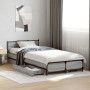 Sonoma gray engineered wood bed with drawers 100x200 cm by vidaXL, Beds and slatted bases - Ref: Foro24-3279965, Price: 152,5...