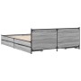 Cama con cajones madera de ingeniería gris Sonoma 135x190 cm de vidaXL, Camas y somieres - Ref: Foro24-3279950, Precio: 172,8...