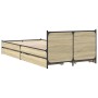 Cama con cajones madera ingeniería roble Sonoma 75x190 cm de vidaXL, Camas y somieres - Ref: Foro24-3279973, Precio: 140,53 €...