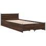 Oak brown engineered wood bed with drawers 90x200 cm by vidaXL, Beds and slatted bases - Ref: Foro24-3279971, Price: 161,24 €...