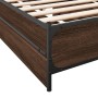 Oak brown engineered wood bed with drawers 90x200 cm by vidaXL, Beds and slatted bases - Ref: Foro24-3279971, Price: 161,24 €...