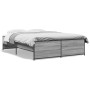 Estructura cama madera ingeniería metal gris Sonoma 120x190 cm de vidaXL, Camas y somieres - Ref: Foro24-3279910, Precio: 128...