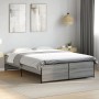 Sonoma gray metal engineered wood bed frame 120x190 cm by vidaXL, Beds and slatted bases - Ref: Foro24-3279910, Price: 128,88...