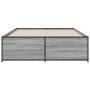 Estructura cama madera ingeniería metal gris Sonoma 120x190 cm de vidaXL, Camas y somieres - Ref: Foro24-3279910, Precio: 128...