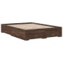 Cama con cajones madera de ingeniería marrón roble 140x190 cm de vidaXL, Camas y somieres - Ref: Foro24-3280404, Precio: 215,...