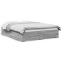 Cama con cajones madera ingeniería gris Sonoma 140x200 cm de vidaXL, Camas y somieres - Ref: Foro24-3280389, Precio: 195,02 €...