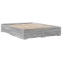 Sonoma-graues Holzwerkstoffbett mit Schubladen 140 x 200 cm von vidaXL, Betten und Lattenroste - Ref: Foro24-3280389, Preis: ...