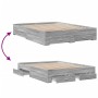 Cama con cajones madera ingeniería gris Sonoma 140x200 cm de vidaXL, Camas y somieres - Ref: Foro24-3280389, Precio: 195,02 €...