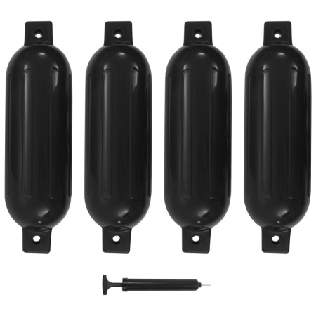 Boat fenders 4 units black PVC 51x14 cm by vidaXL, Docking and anchoring - Ref: Foro24-92381, Price: 61,78 €, Discount: %