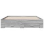 Cama con cajones madera ingeniería gris Sonoma 160x200 cm de vidaXL, Camas y somieres - Ref: Foro24-3280375, Precio: 198,56 €...